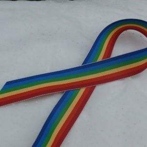 Vintage Rainbow Ribbon for Hair or Belts 2 Yards